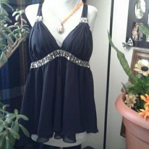 Black Gauzy Goddess Top